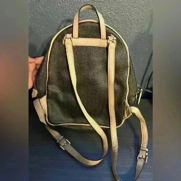 Gently Loved Brown/Beige Guess Leather Backpack - Picture 2 of 9